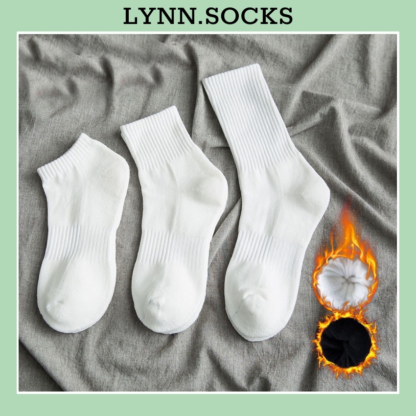 Tất Vớ Cổ Ngắn Cổ Trung Cổ Cao Nam Nữ Trắng Đen Cotton Kháng Khuẩn Thời Trang Đẹp LYNN
