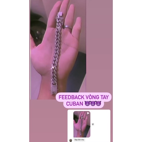 Vòng Tay Cuban, Vòng Tay Nam Nữ Đính Đá Phong Cách Hip Hop
