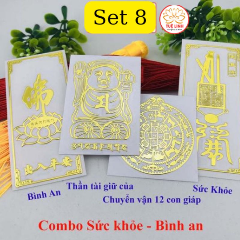 Combo 4 miếng dán Linh Phù Tài Lộc May Mắn (Chuyên Sỉ 2x)