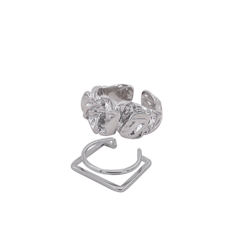 Nhẫn Hở Mạ Bạc 925 Kiểu Hình Học Thời Trang Cho Nam Nữ