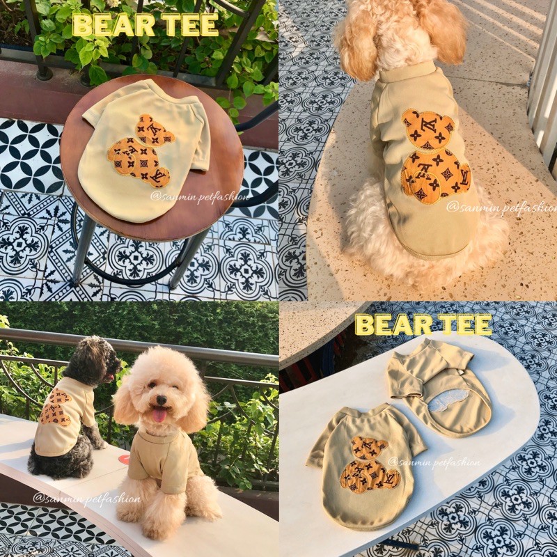 Áo thun cho thú cưng hình gấu in nổi SanminPet