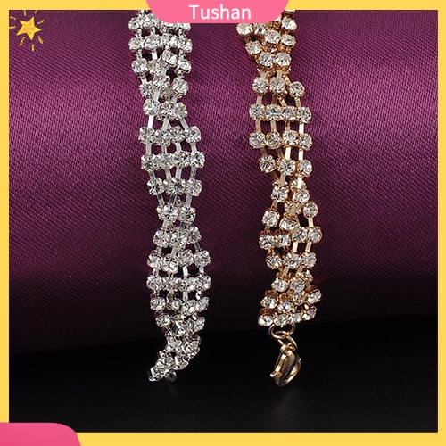 Vòng đeo tay mạ bạc đính đá sang trọng hợp thời trang