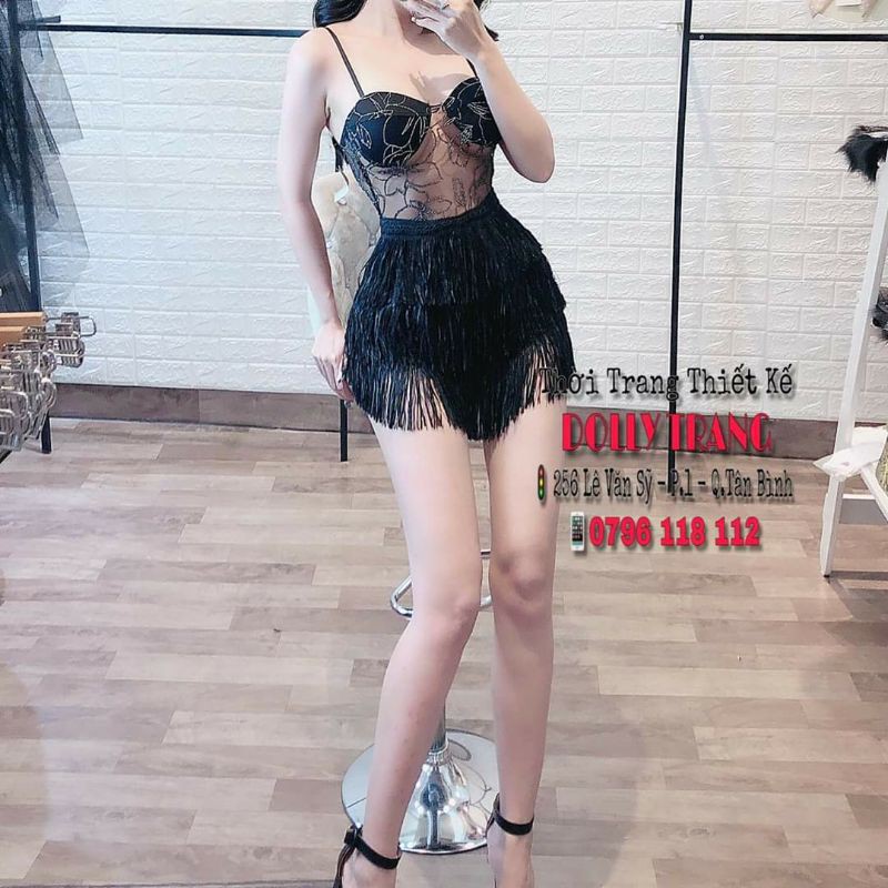 Jump 2 dây tua rua ren thêu