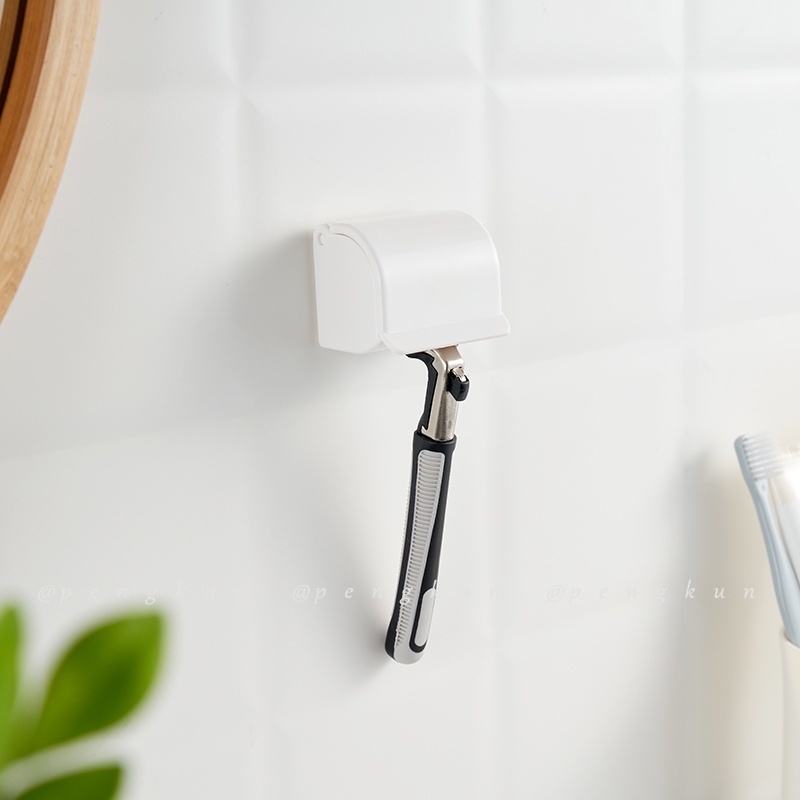 Giá đỡ dao cạo râu gắn tường phòng tắm không cần khoan phong cách Nhật Bản đơn giản