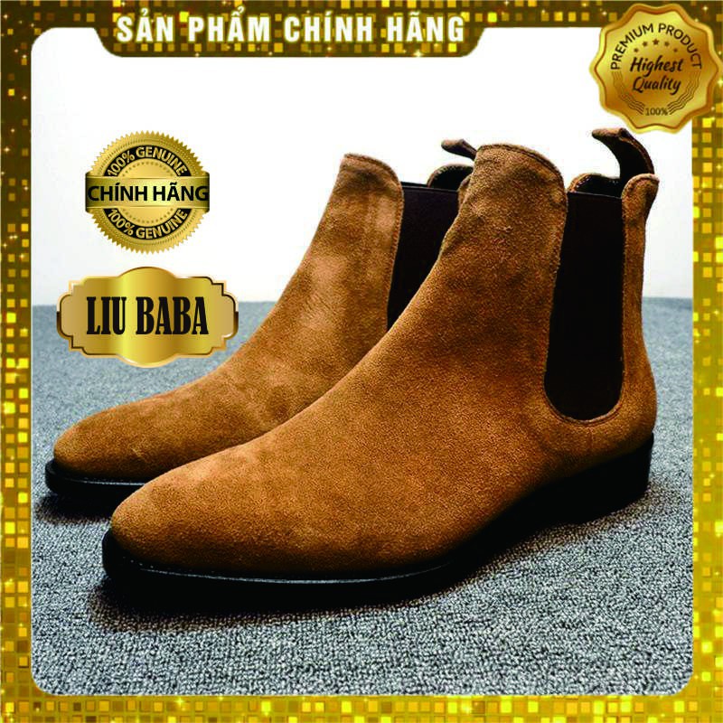 Giày da nam tăng chiều cao chelsea boot cao cấp giảm giá 50%