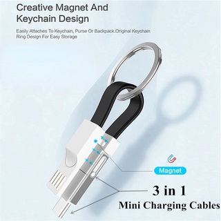 Móc khóa cáp USB Type C / Micro USB / 3 trong 1 mini