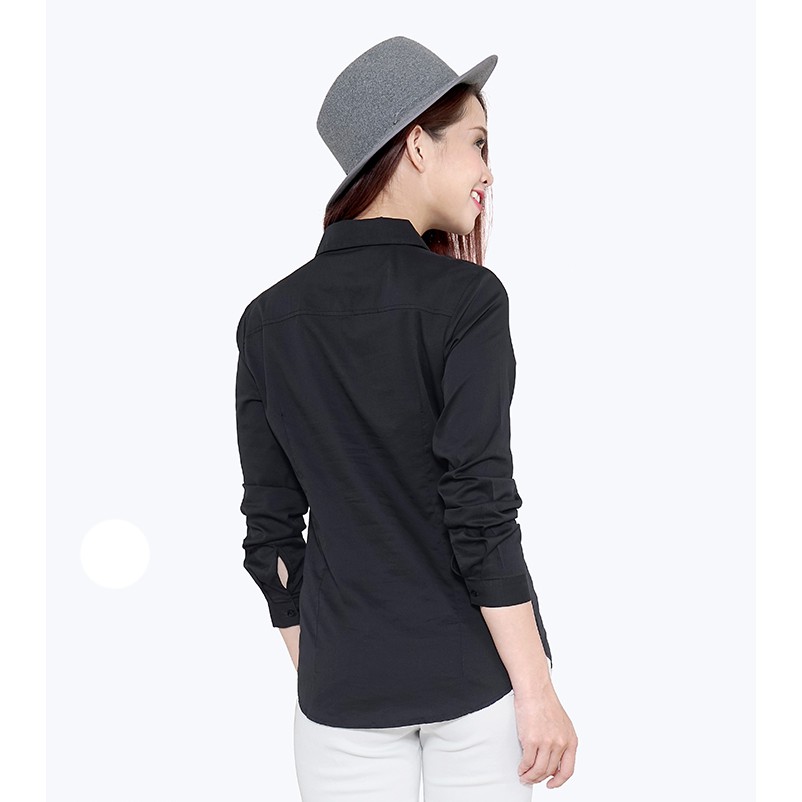 Áo Sơmi Nữ Đen Thanh Lịch Vải Mềm | BigBuy360 - bigbuy360.vn