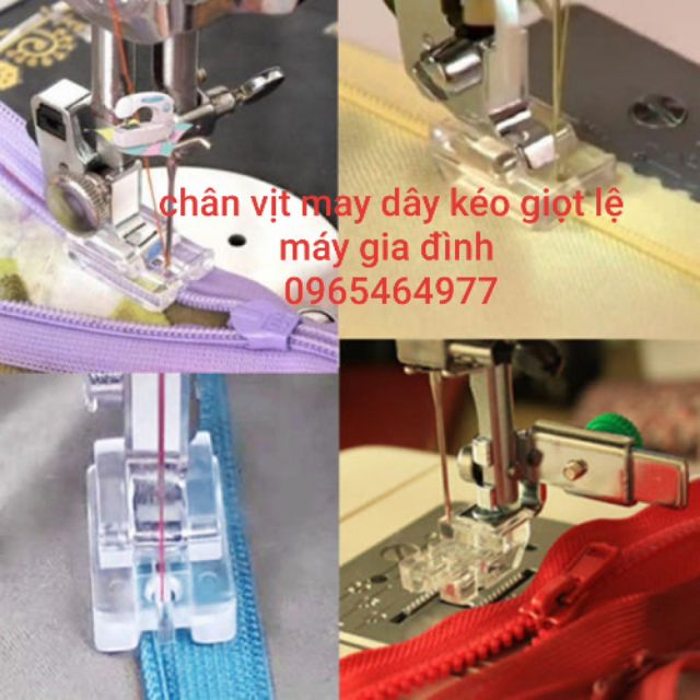 Chân vịt may dây kéo giọt lệ máy may gia đình