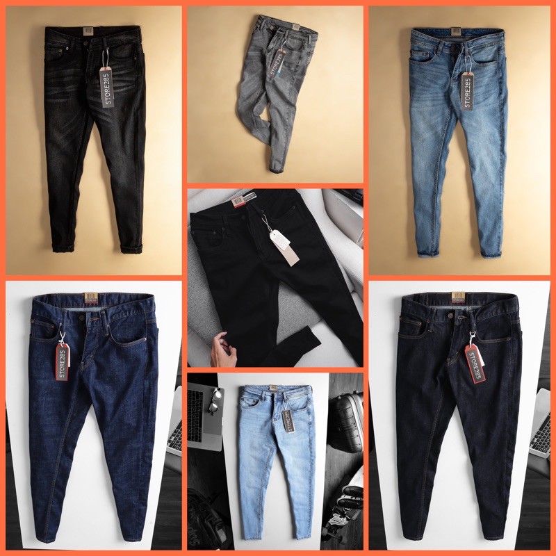 🏆CAO CẤP🔥 Quần jean vnxk 7 màu basic store285 - co giãn - slimfit chất lượng tốt nhất