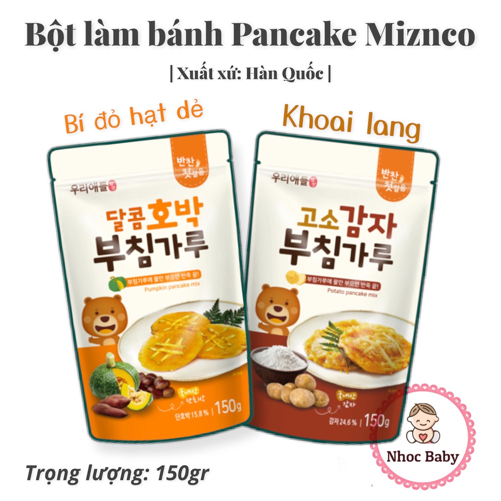 Miznco | Bột làm bánh Pancake cho bé 150gr Hàn Quốc (9m+)