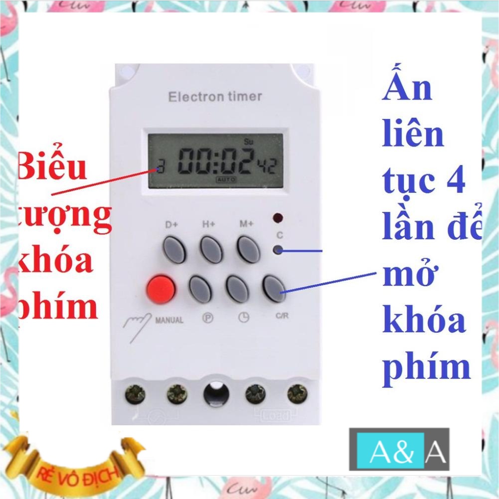 Công tắc hẹn giờ KG316T-II 25A timer hẹn giờ ổ cắm hẹn giờ bật tắt tự động 17 chương trình