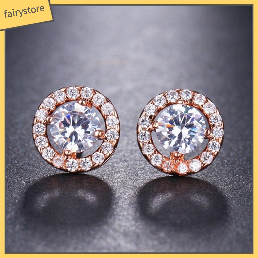 Bông Tai Hợp Kim Đính Đá Kiểu Dáng Sang Trọng