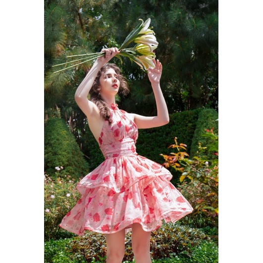 Bel Ange - Đầm voan tơ cổ yếm 2 tầng ROSE Dress