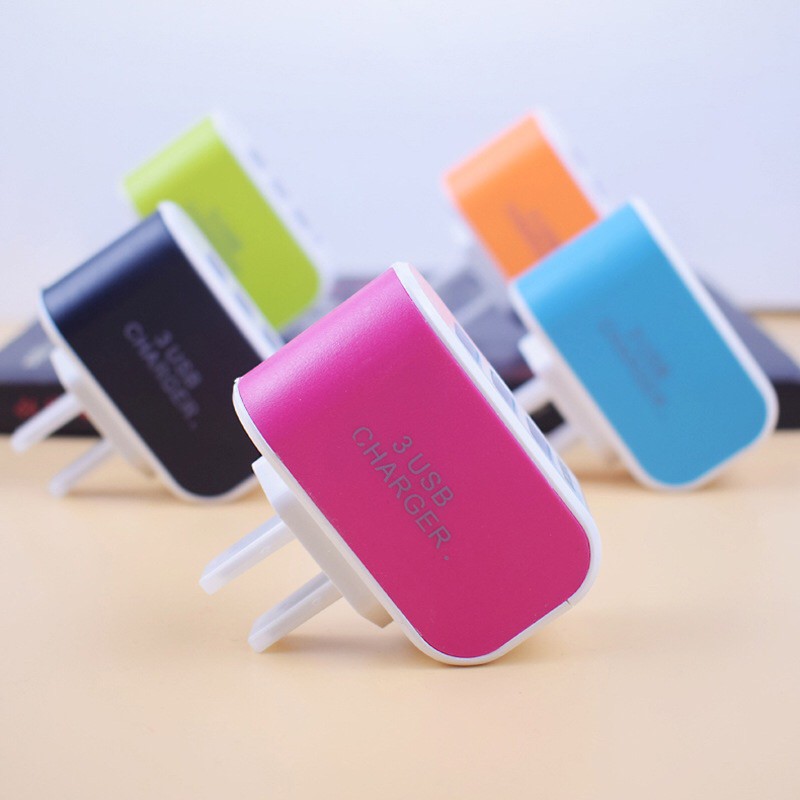 [Mã SR14MAY5 giảm 20K đơn 50K] Đầu Sạc Nhanh 3 Cổng USB CHARGER