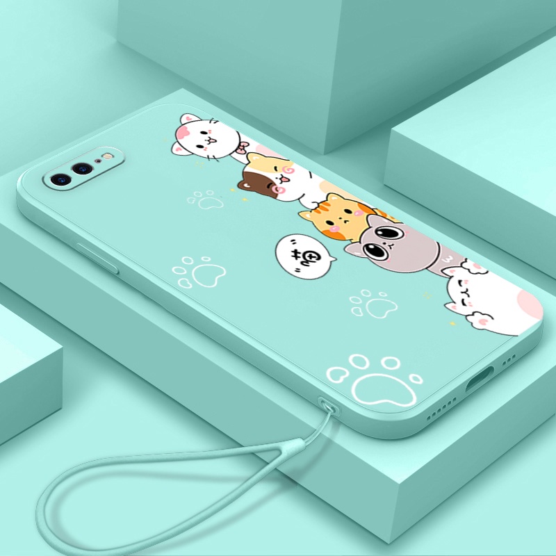 Ốp lưng iphone 7 plus iphone 8 plus iphone se 2 2020 ipnone se3 2022 Ốp Điện Thoại Silicon Mềm In Hình Mèo Cho iphone 7 plus iphone 8 plus iphone se 2 2020 ipnone se3 2022 DZMM01 viền vuông cute