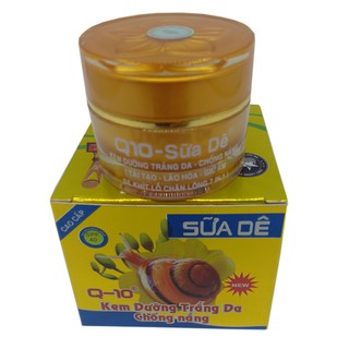 Kem dưỡng trắng - Chống nắng - Tái tạo - Lão hóa - Giữ ẩm - Se khít lỗ chân lông Q10 - Sữa dê 12g
