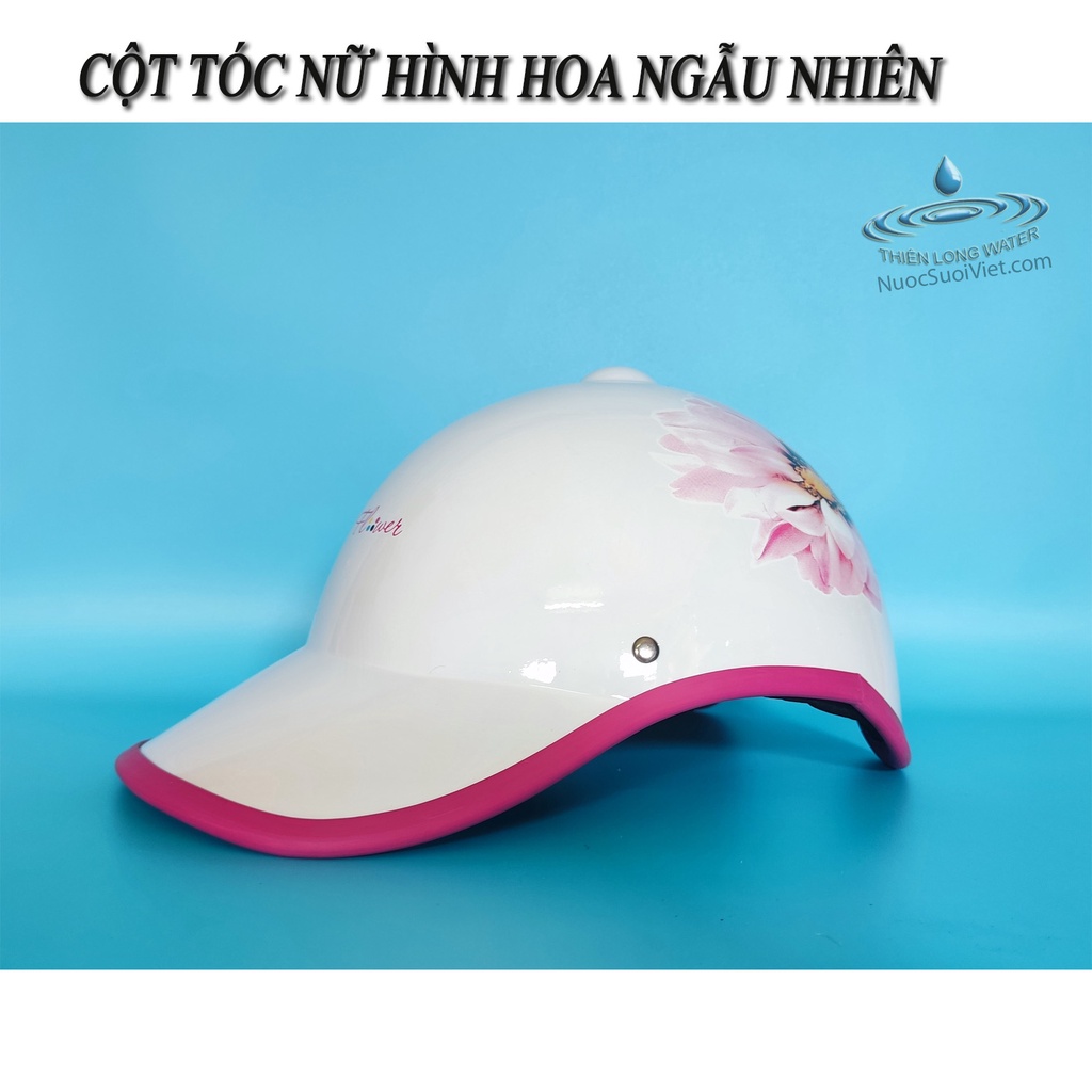 Mũ Bảo Hiểm Khoét Lỗ Phía Sau Hình Hoa - Nón Bảo Hiểm Cho Nữ Thời Trang Xinh Xắn
