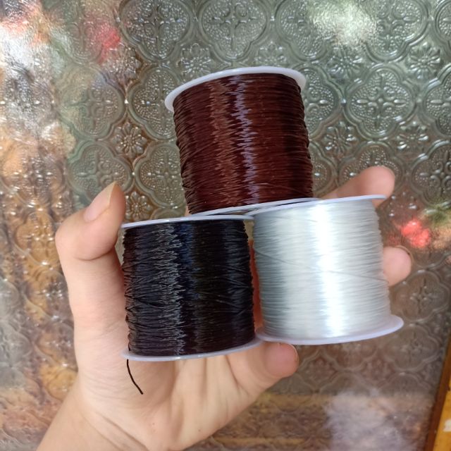 Cước tơ dẹt xỏ vòng chuỗi hạt đá phong thuỷ (100m)