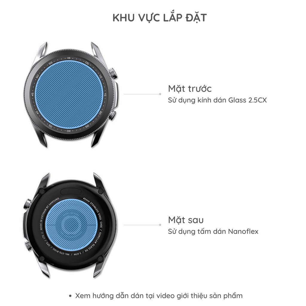 Bộ kính bảo vệ Samsung Galaxy Watch 3 (45mm/41mm) - Hãng Vicxxo