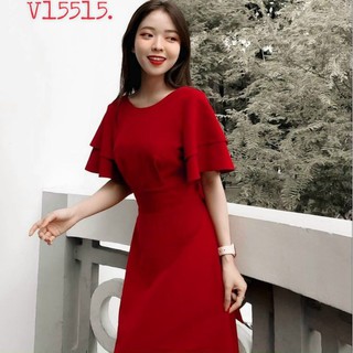 ĐẦM ĐỎ TAY XOÈ NƠ LƯNG 💋