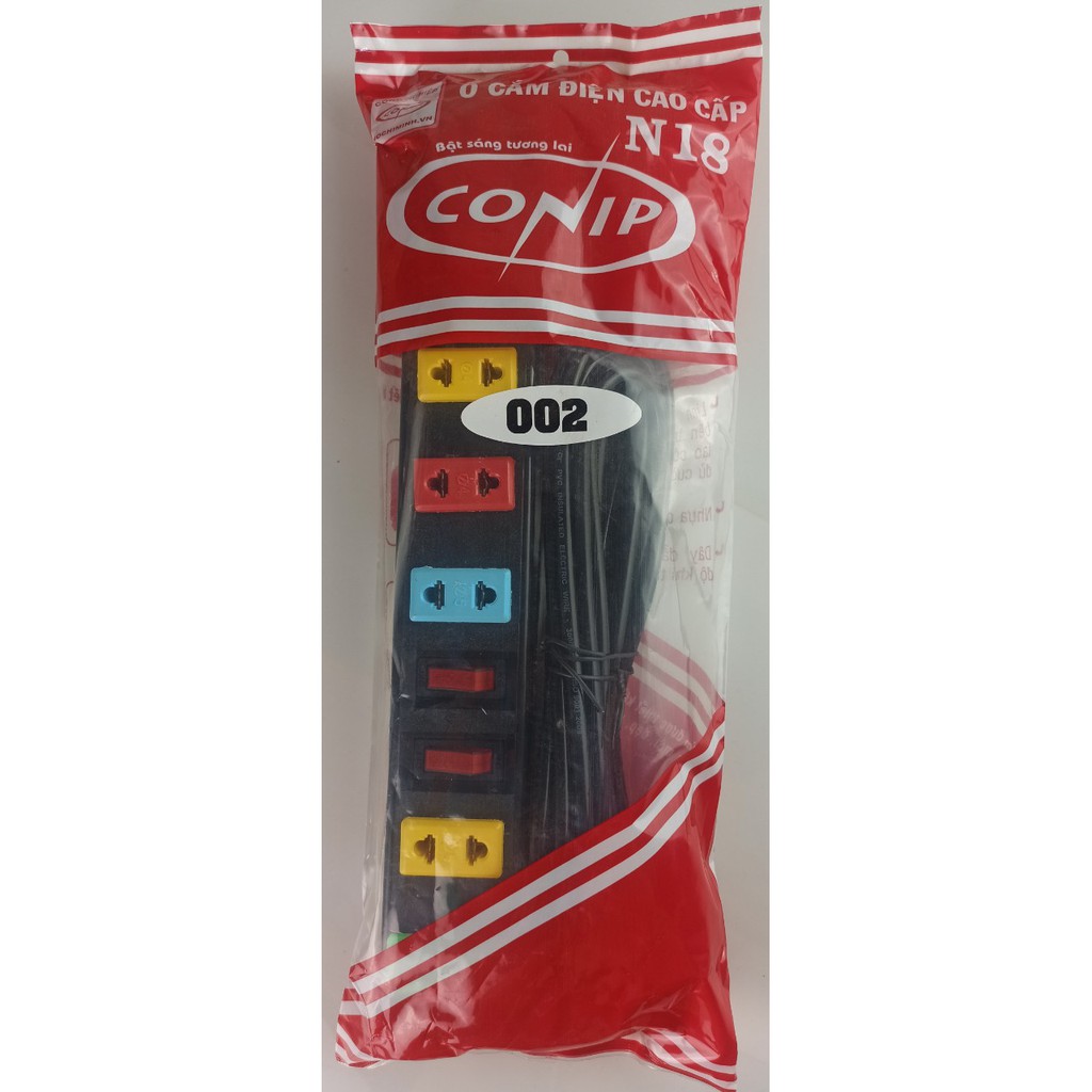 Ổ cắm điện N18 Công Suất lớn 1800w dài 5m 2 công tắc