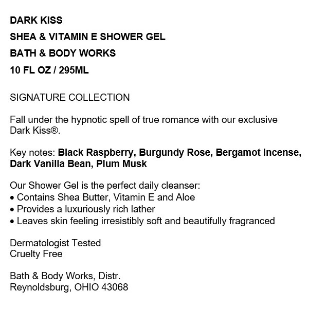 Sữa tắm Bath & Body Works - Dark Kiss - Shower Gel 295mL