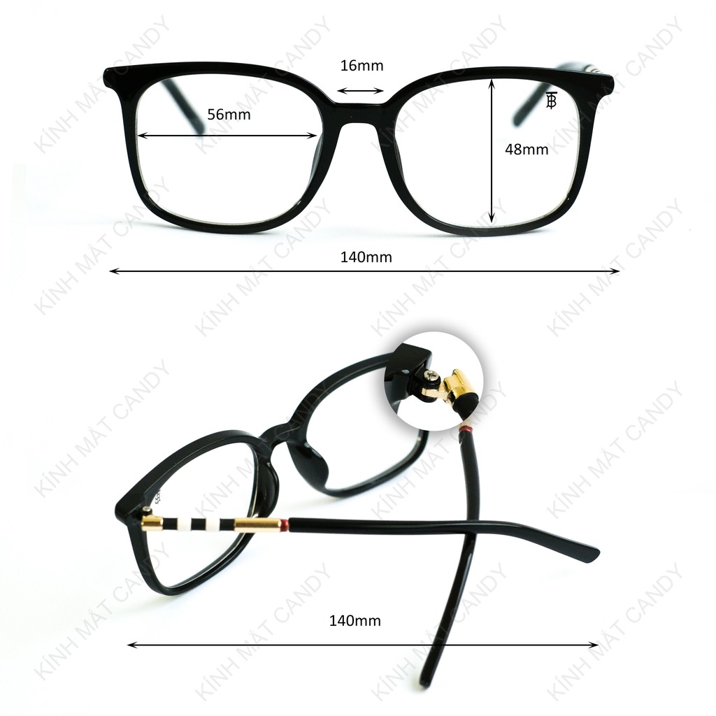 Gọng kính cận vuông, thời trang nam nữ B481 - Tiệm kính Candy