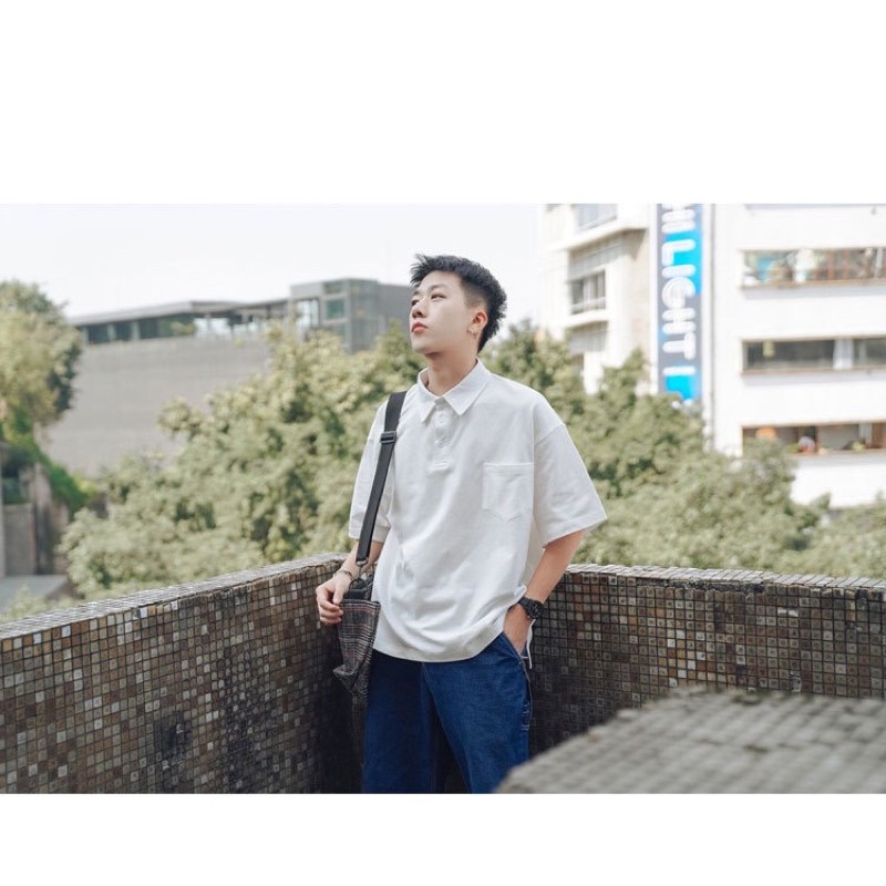 Áo polo nam nữ dáng siêu rộng  - áo thun có cổ form to bigsize - A1- trẻ trung - phong cách bụi-A1 | BigBuy360 - bigbuy360.vn