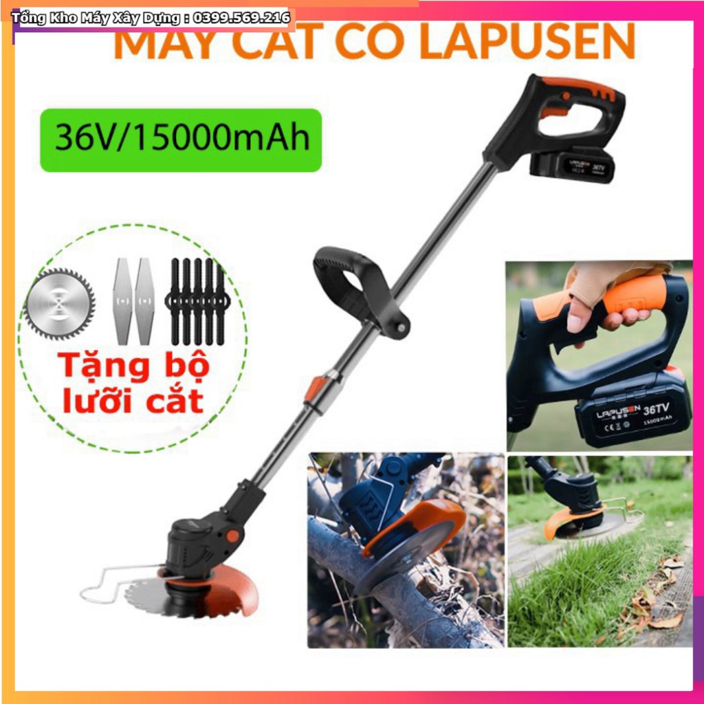 ƯU ĐÃI Siêu Hot Tặng kèm 8 lưỡi - Máy cắt cỏ, tỉa cành cầm tay LAPUSEN pin khủng 15 cell, Hàng nhập khẩu cao cấp, Bảo hà