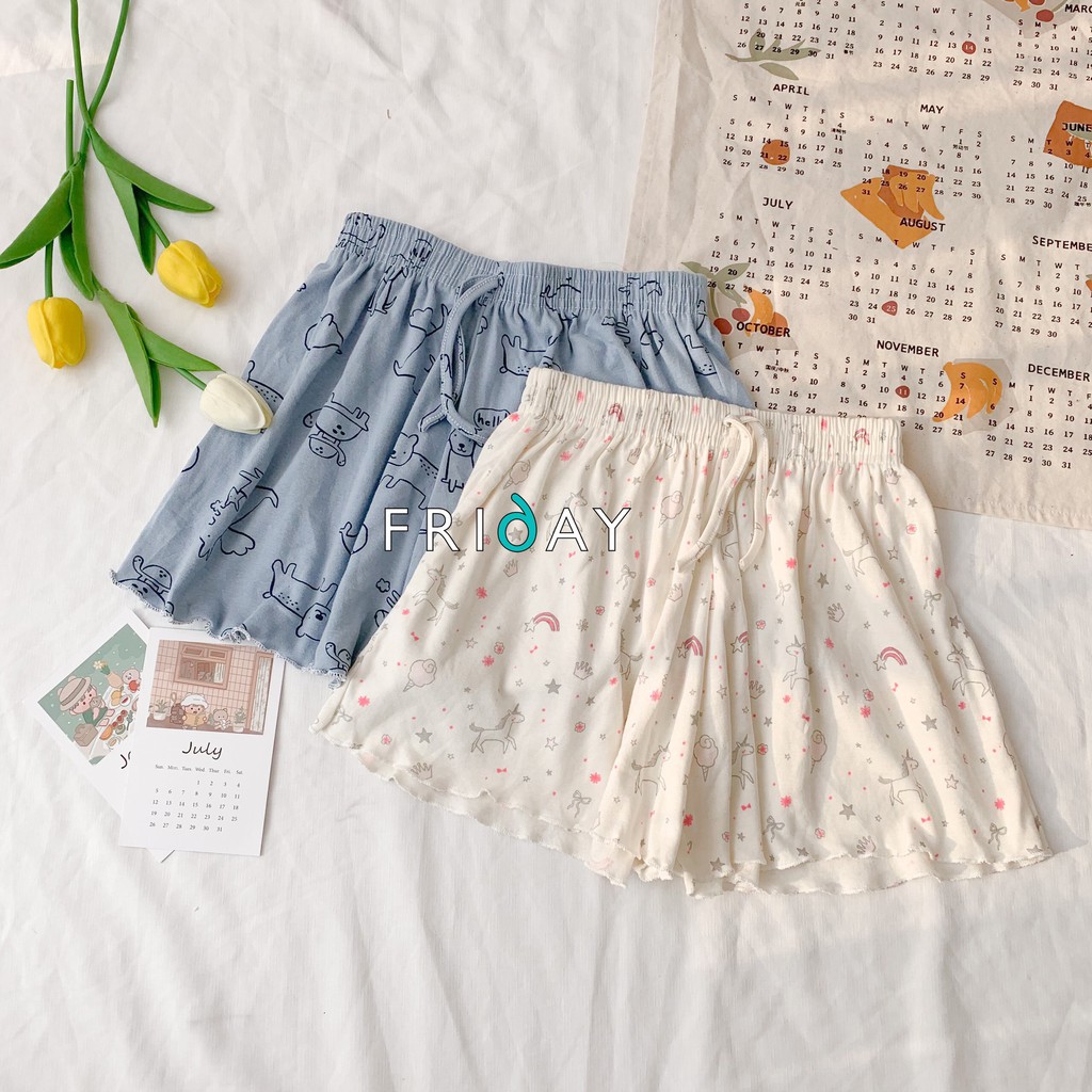 Quần short ngủ chất liệu cotton hoạ tiết đáng yêu Friday | BigBuy360 - bigbuy360.vn