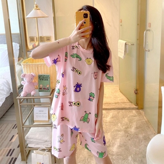 Bộ Đồ Ngủ Lụa In Hình Chuột mickey Plus Size Cho Nữ