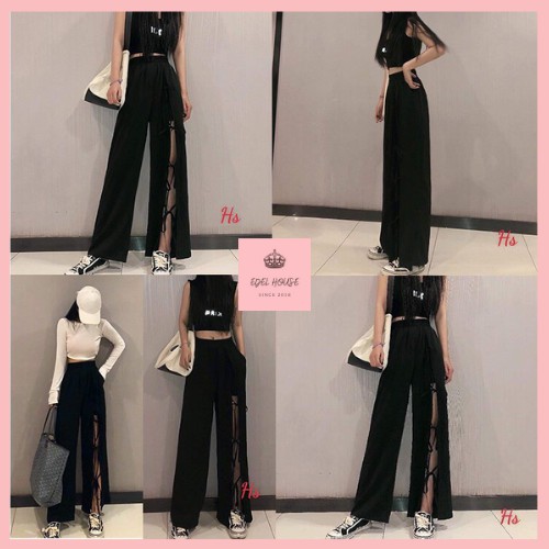 Quần suông đan một bên chân Hot Trend Edel 2021 Có Ảnh Thật
