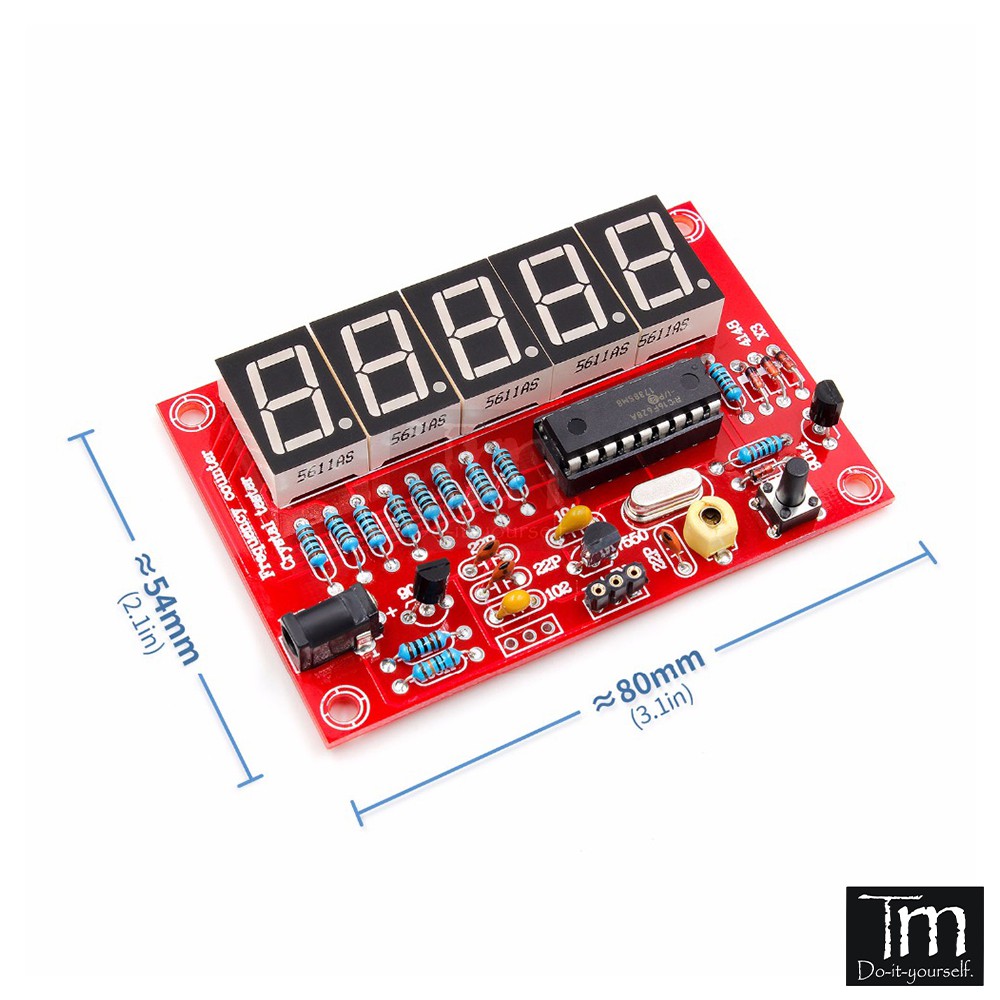 Mạch Đo Tần Số Thạch Anh 1Hz-50Mhz Hiển Thị Led - Tự Ráp