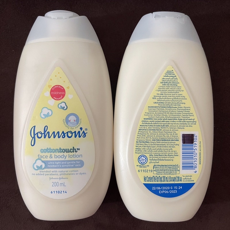 Sữa dưỡng ẩm toàn thân cho bé Johnson ‘s Face & Body Lotion Cotton Touch 200ml