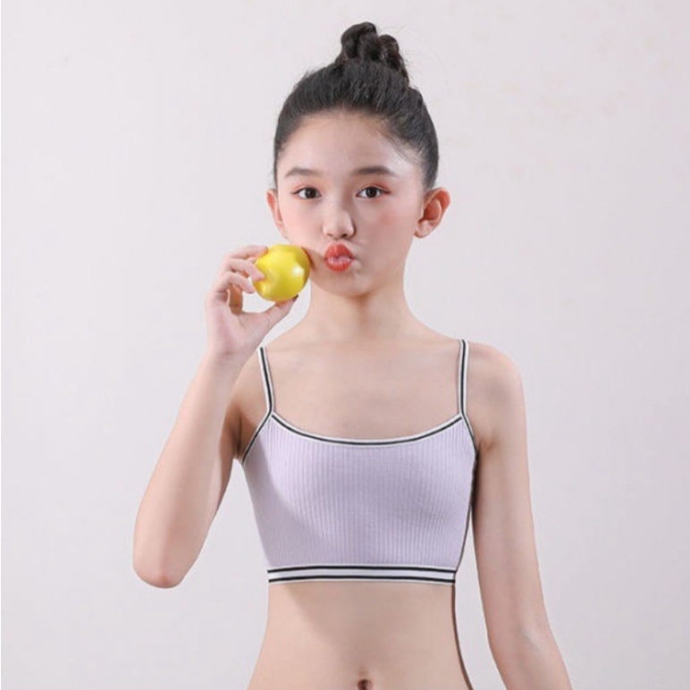 [1 Lớp]Áo lót bra 2 dây cho bé gái mới lớn dễ thương (30-45kg) áo ngực học sinh trung học từ 10-15 tuổi