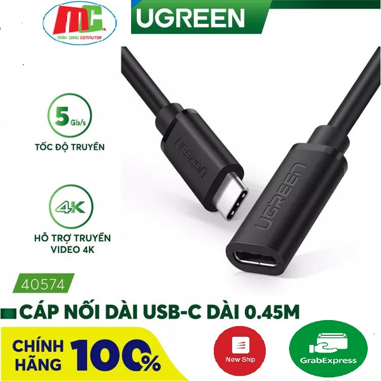Cáp nối dài USB Type C 0,5m Ugreen 40574 - Hàng Chính Hãng BH 18 tháng