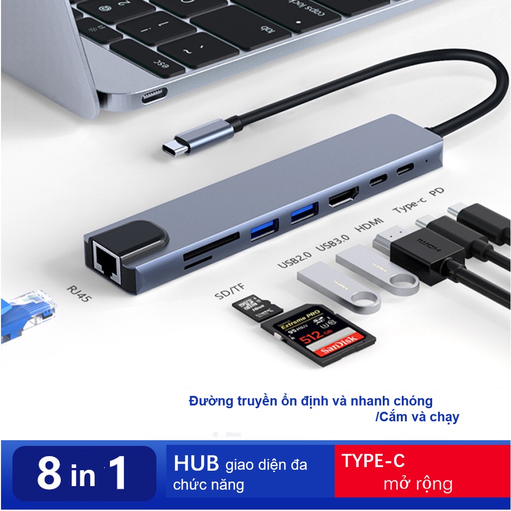 HUB loại C, hợp kim nhôm, tốc độ cao, không nóng, giá rẻ, chất lượng tốt, gia đình và văn phòng, máy tính xách tay