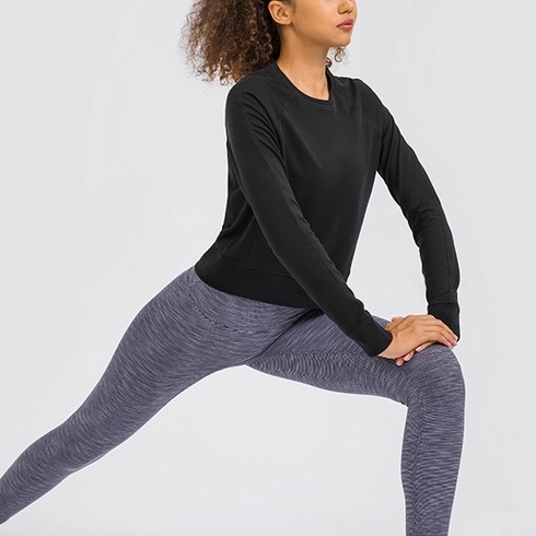 MOVING PEACH Women Yoga wear Loose Casual Sports Longsleeve BSV