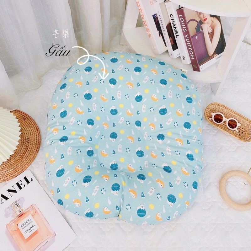 Gối Chống Trào Ngược Cho Bé Sơ Sinh Vải Cotton Hàn Thoáng Mát