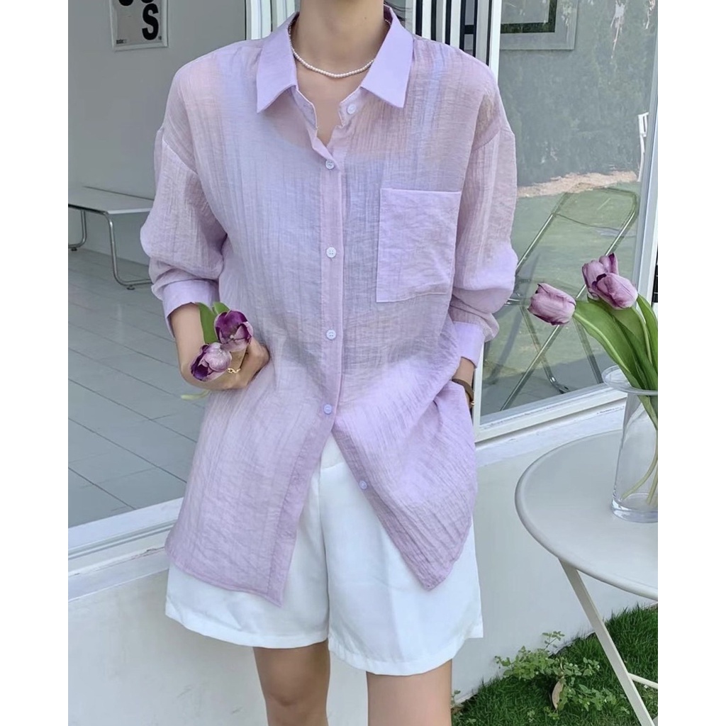 Áo Sơ mi gân vân đũi up