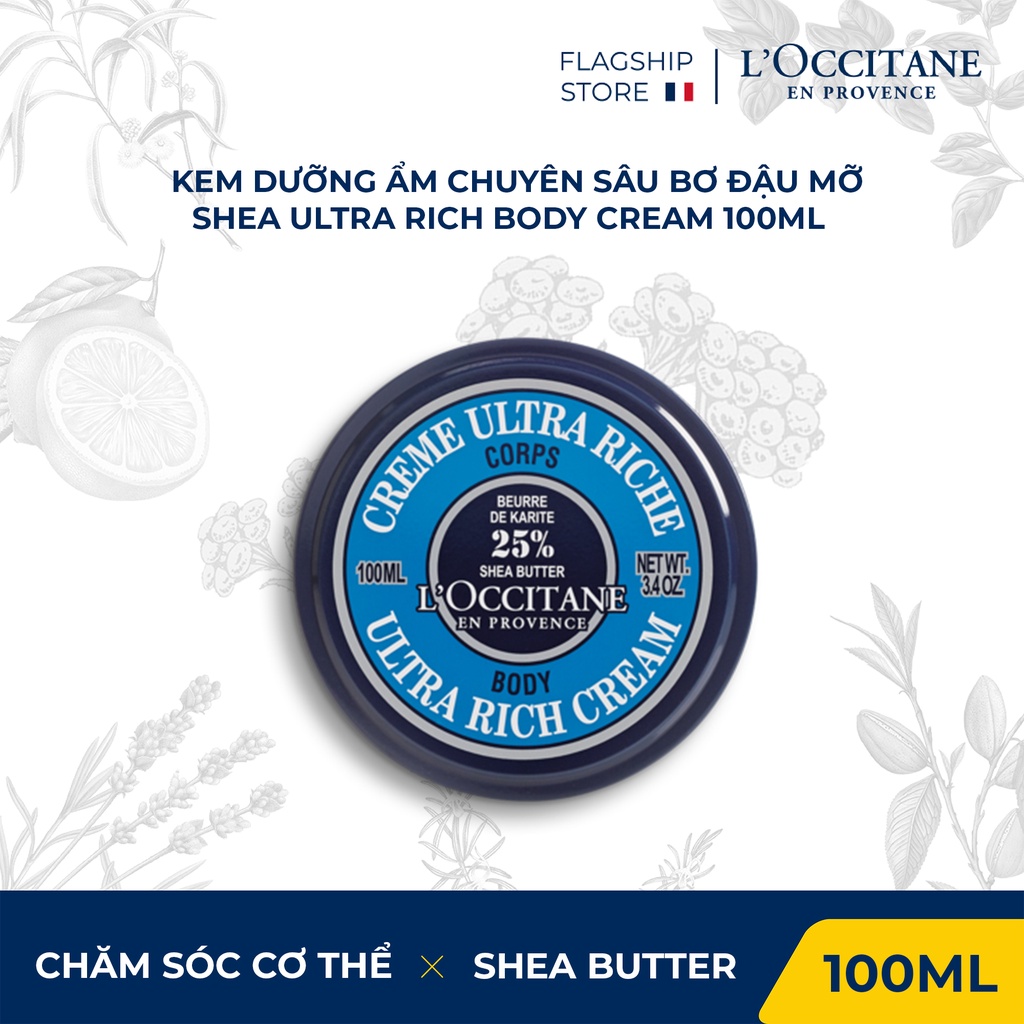 Kem Dưỡng Ẩm L'Occitane hương Bơ Đậu Mỡ - Shea Butter Ultra Rich Body Cream 100ml