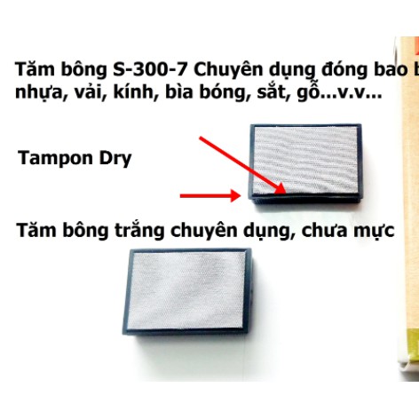 Tampon dùng cho con dấu ngày tháng năm Shiny S-300 đóng lên mọi chất liệu