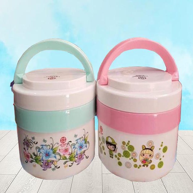 Cà mên siêu giữ nhiệt 2 ngăn Việt Nhật plastic - Cặp lồng giữ nhiệt