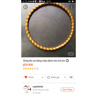 vòng lắc eo bằng mây dành cho trẻ em(tặng thước đo eo)