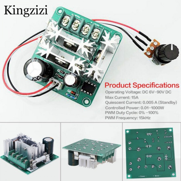 Dc Bộ Điều Khiển Tốc Độ Động Cơ DC 6-90V 15A PWM 1000W