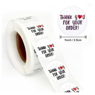 Cuộn 500 stick dán nhãn Thank you đường kính 2,5cm