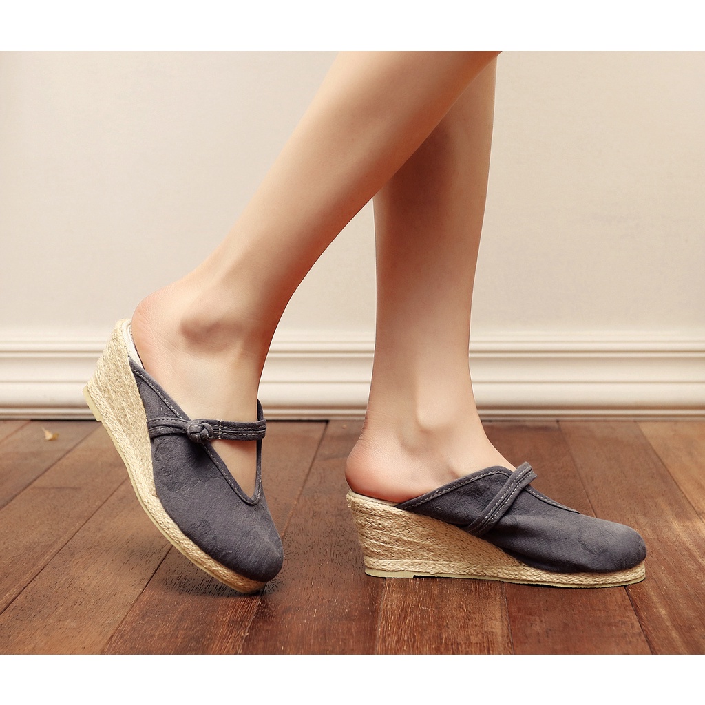 Mới Giày Vải Lanh Đế Xuồng Thêu Họa Tiết Thời Trang Mùa Hè Cho Nữ | BigBuy360 - bigbuy360.vn