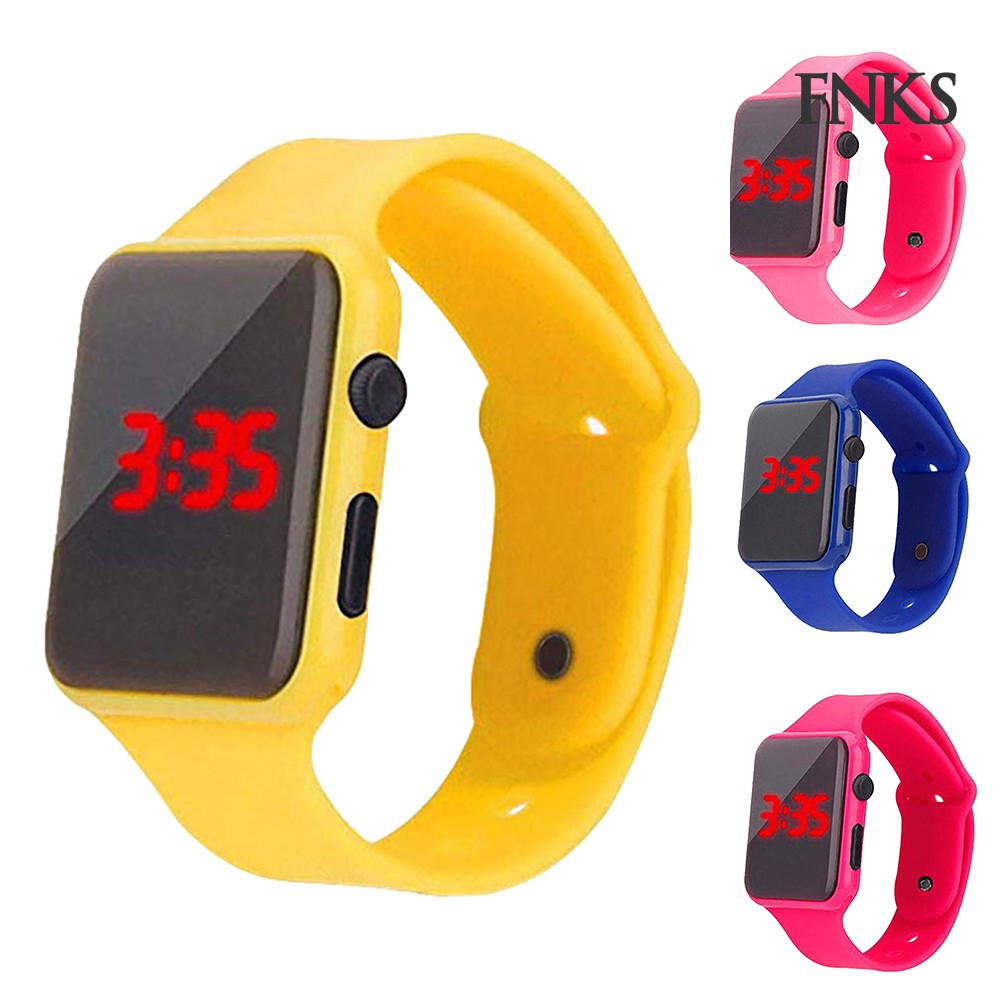 Đồng Hồ Đeo Tay Điện Tử Dây Làm Từ Da Giả Màn Hình Vuông Có Đèn Led Dành Cho Bé | BigBuy360 - bigbuy360.vn