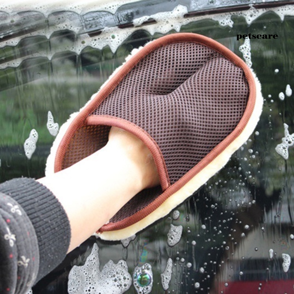 【PTX】Soft Mitten Plush Water Absorption Car Vehicle Cleaning Washing Brush Glove