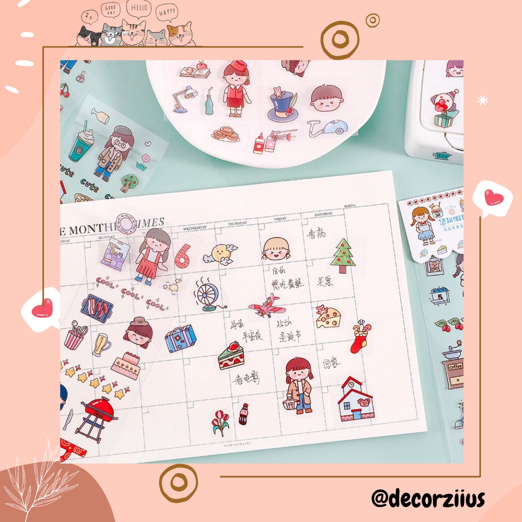 Sticker Cute, Hình Dán Cute Chữ Nhật Dễ Thương Xinh Xắn
